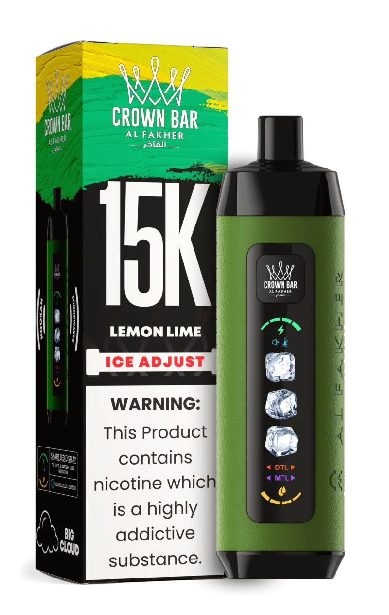 Acevape Al Fakher Ice Adjust 15 000 bouffées, cigarette électronique jetable, saveur citron-citron vert, en stock en Europe, dispositif jetable