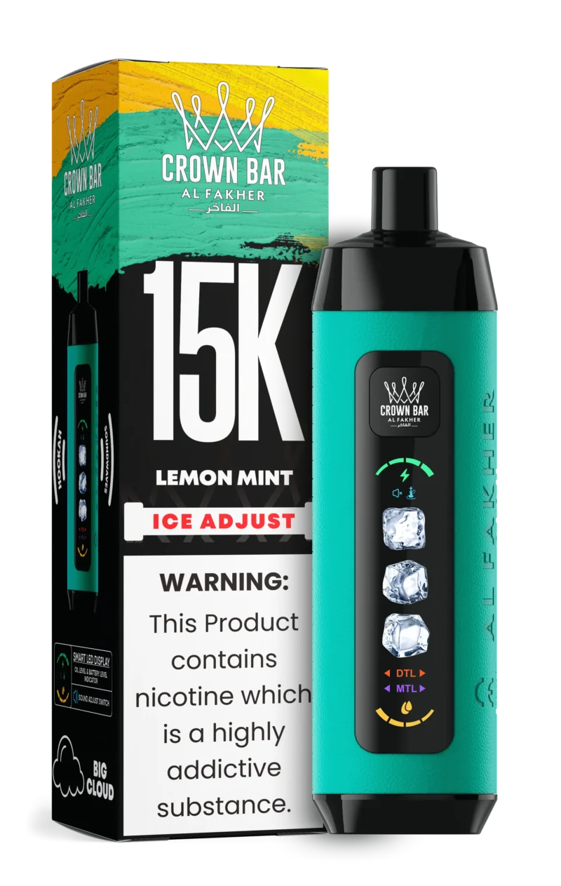 Acevape Al Fakher Ice Adjust 15 000 bouffées, cigarette électronique jetable, saveur citron-menthe, en stock en Europe, dispositif jetable