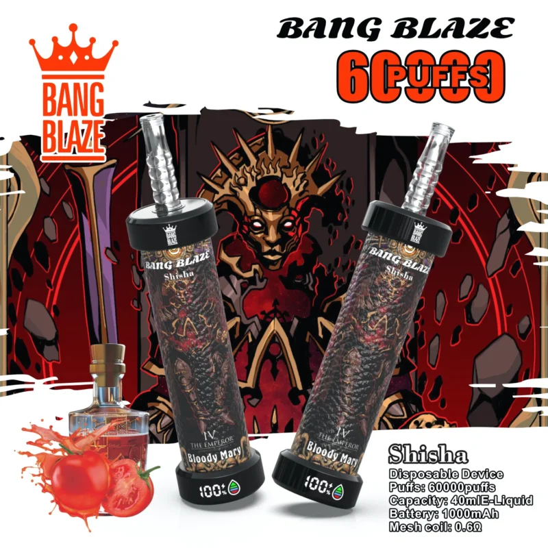 Acevape Bang Blaze Shisha 60000 Zuege Bloody Mary Geschmack 001 Eu Lager Disposable Vape Device
