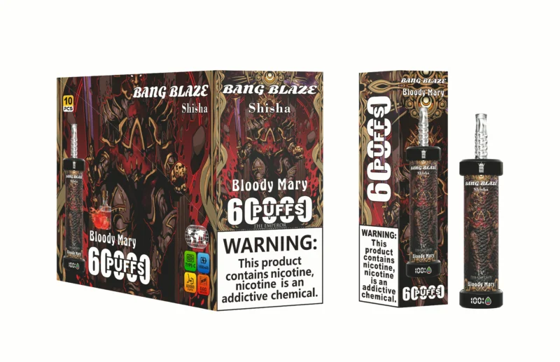 Acevape Bang Blaze Shisha 60000 Zuege Bloody Mary Geschmack 003 Eu Lager Disposable Vape Device
