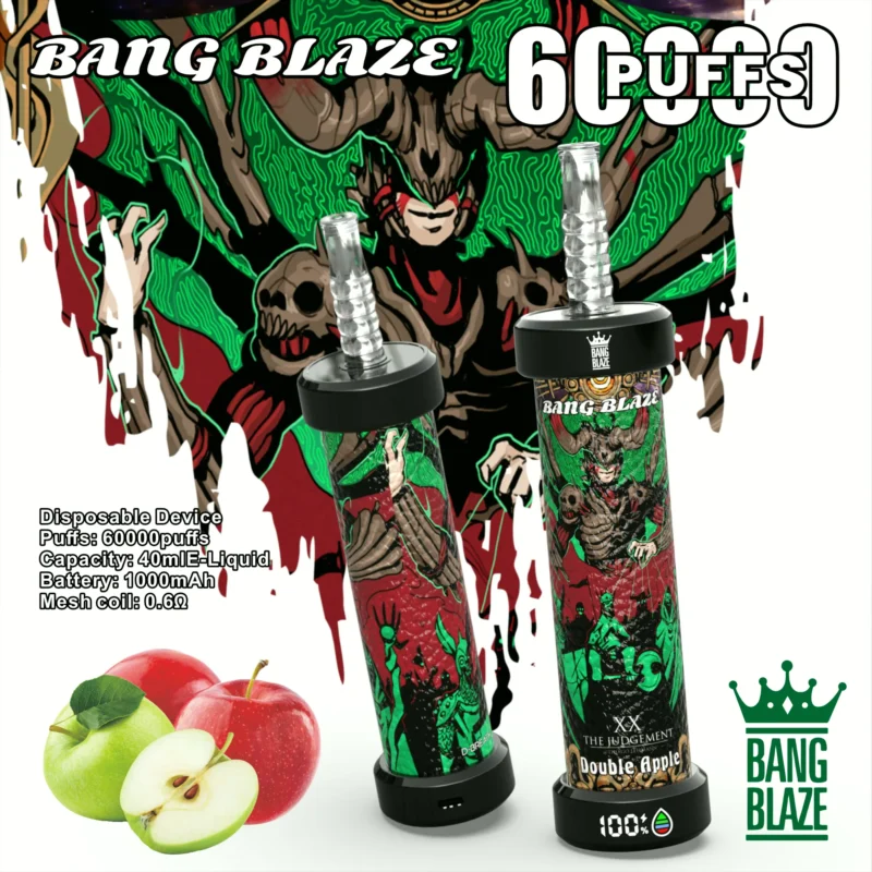 Acevape Bang Blaze Shisha 60000 Zuege Doppelapfel Geschmack 015 Eu Lager Disposable Vape Device