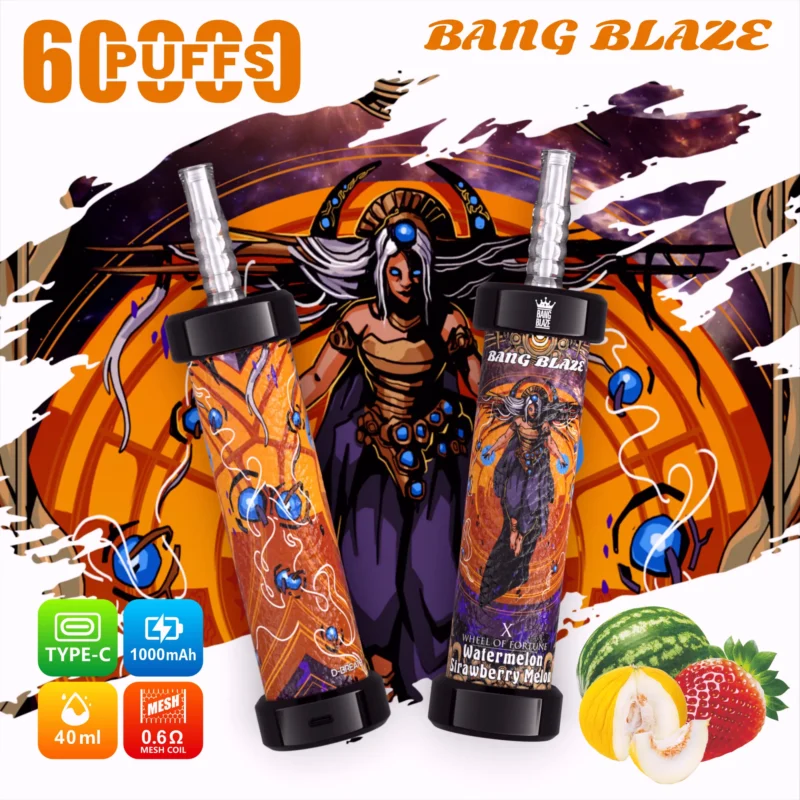 Acevape Bang Blaze Shisha 60000 Zuege Erdbeere Wassermelone Geschmack 026 Eu Lager Disposable Vape Device