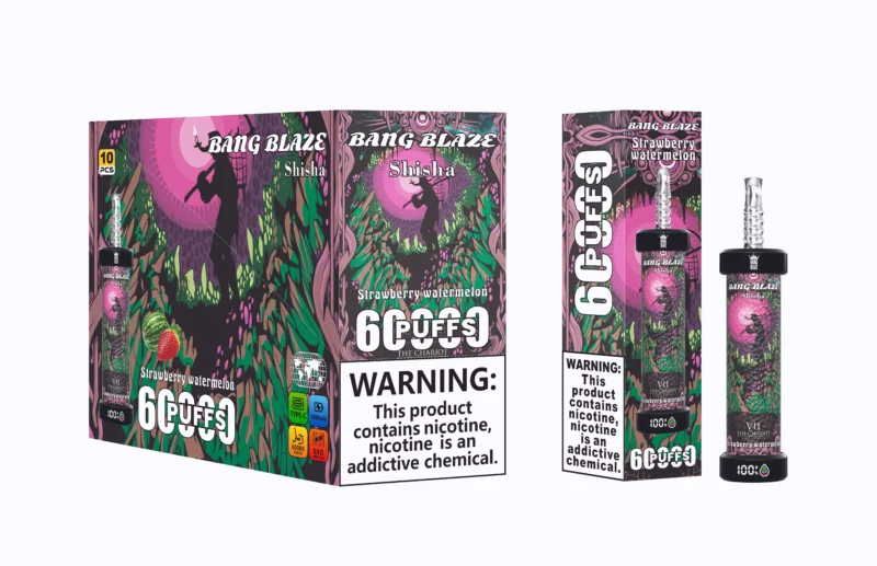 Acevape Bang Blaze Shisha 60000 Zuege Erdbeere Wassermelone Geschmack 027 Eu Lager Disposable Vape Device