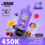 Acevape Bang Leader 450,000 Puffs 15-in-1 Blueberry, Raspberry, Berry Mix, California Cherry, Passion Fruit, Mango Flavors