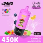 Acevape Bang Leader 450,000 Puffs 15-in-1 Peach, Ice, Blueberry, Rainbow Candy, Lemon, Sour Orange Flavors 005 EU
