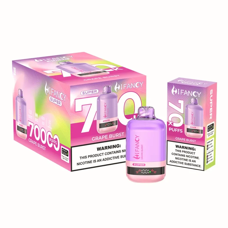 Acevape De Hifancy Super 70,000 Puffs Grape Explosion Flavor 040 EU In Stock Disposable Vape Device