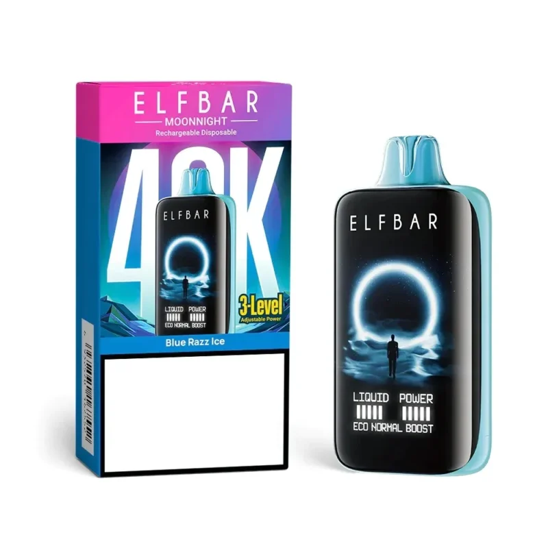 Acevape Elfbar Moonnight 40,000 Puffs Disposable Vape Blue Raspberry Ice Device and Packaging EU Warehouse Disposable Device