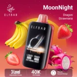 Acevape Elfbar Moonnight 40,000 Puffs Disposable Vape Dragon Fruit, Strawberry, Banana Flavors on Display, EU Warehouse