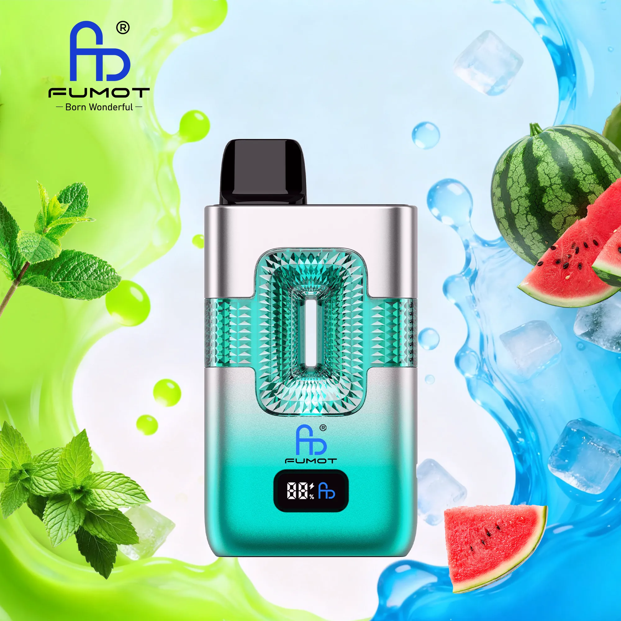 Acevape Fumot Eco 2 In 1 50000 Zuege Einweg Vape Kuehle Minze Und Wassermelone Eis Geschmacksdisplay Eu Lager
