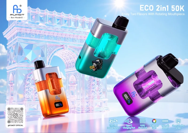 Acevape Fumot Eco 2-i-1 50 000 drag Produktsortiment EU-lager Engångsvapeenhet