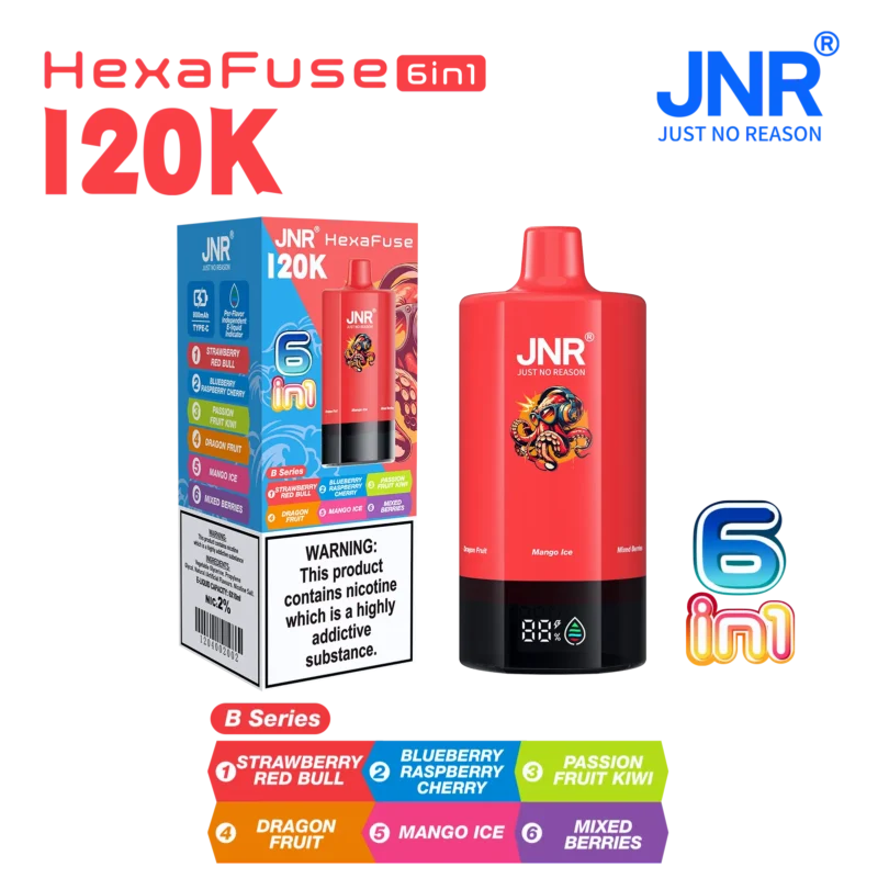Acevape Jnr Hexafuse 6 In 1 120000 Zuege Kleine Verpackung B Series 02 Eu Lager Disposable Vape Device detail