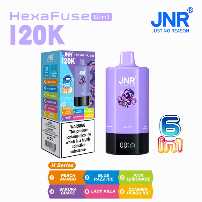 Acevape Jnr Hexafuse 6 In 1 120000 Zuege Kleine Verpackung H Series 08 Eu Lager Disposable Vape Device detail