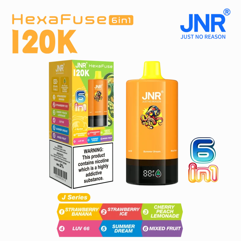 Acevape Jnr Hexafuse 6 In 1 120000 Zuege Kleine Verpackung J Series 10 Eu Lager Disposable Vape Device detail