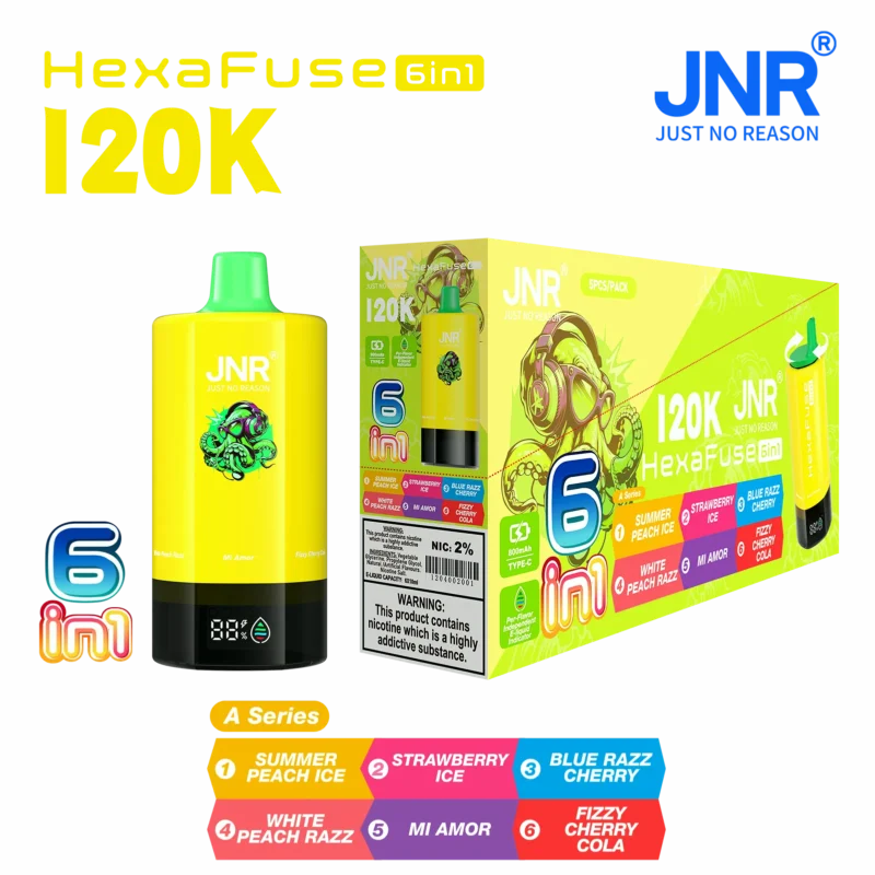 Acevape Jnr Hexafuse 6 In 1 120000 Zuege Mittlere Verpackung A Series 01 Eu Lager Disposable Vape Device