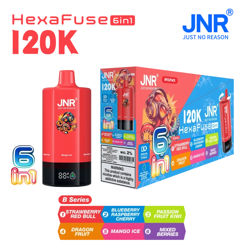 Acevape Jnr Hexafuse 6 In 1 120000 Zuege Mittlere Verpackung B Series 02 Eu Lager Disposable Vape Device