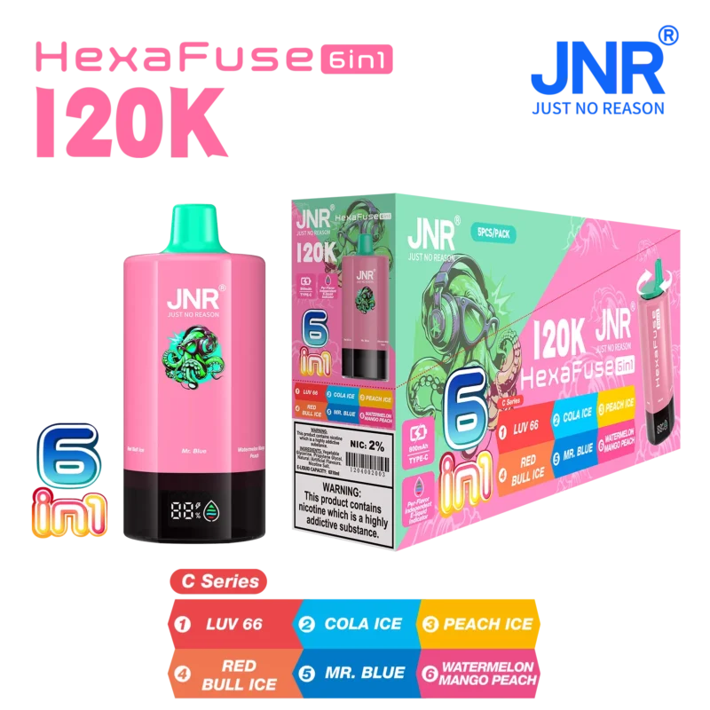 Acevape Jnr Hexafuse 6 In 1 120000 Zuege Mittlere Verpackung C Series 03 Eu Lager Disposable Vape Device