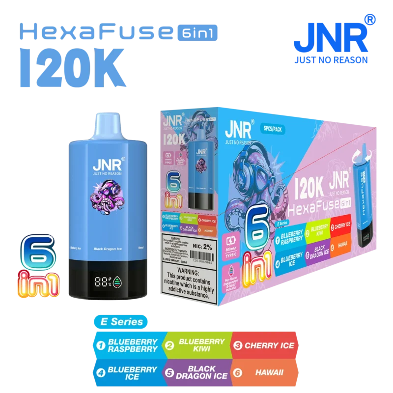 Acevape Jnr Hexafuse 6 In 1 120000 Zuege Mittlere Verpackung E Series 05 Eu Lager Disposable Vape Device