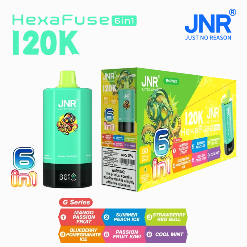 Acevape Jnr Hexafuse 6 In 1 120000 Zuege Mittlere Verpackung G Series 07 Eu Lager Disposable Vape Device