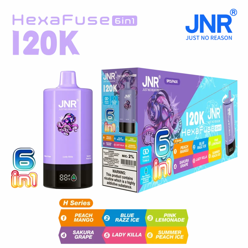 Acevape Jnr Hexafuse 6 In 1 120000 Zuege Mittlere Verpackung H Series 08 Eu Lager Disposable Vape Device