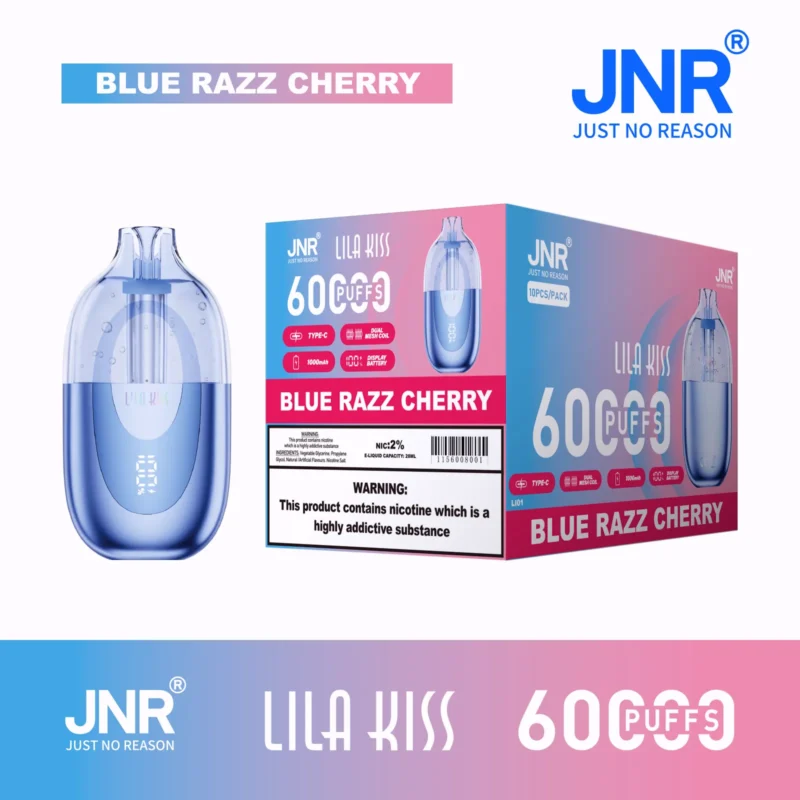 Acevape Jnr Lila Kiss 60000 Zuege Einweg Vape Blaue Himbeere Kirsche Geraet Und Verpackung Eu Lager Disposable Device