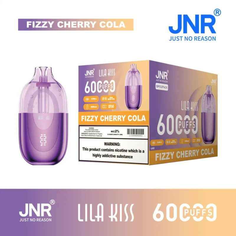Acevape Jnr Lila Kiss 60000 Zuege Einweg Vape Spritzige Kirsch Cola Geraet Und Verpackung Eu Lager Disposable Device