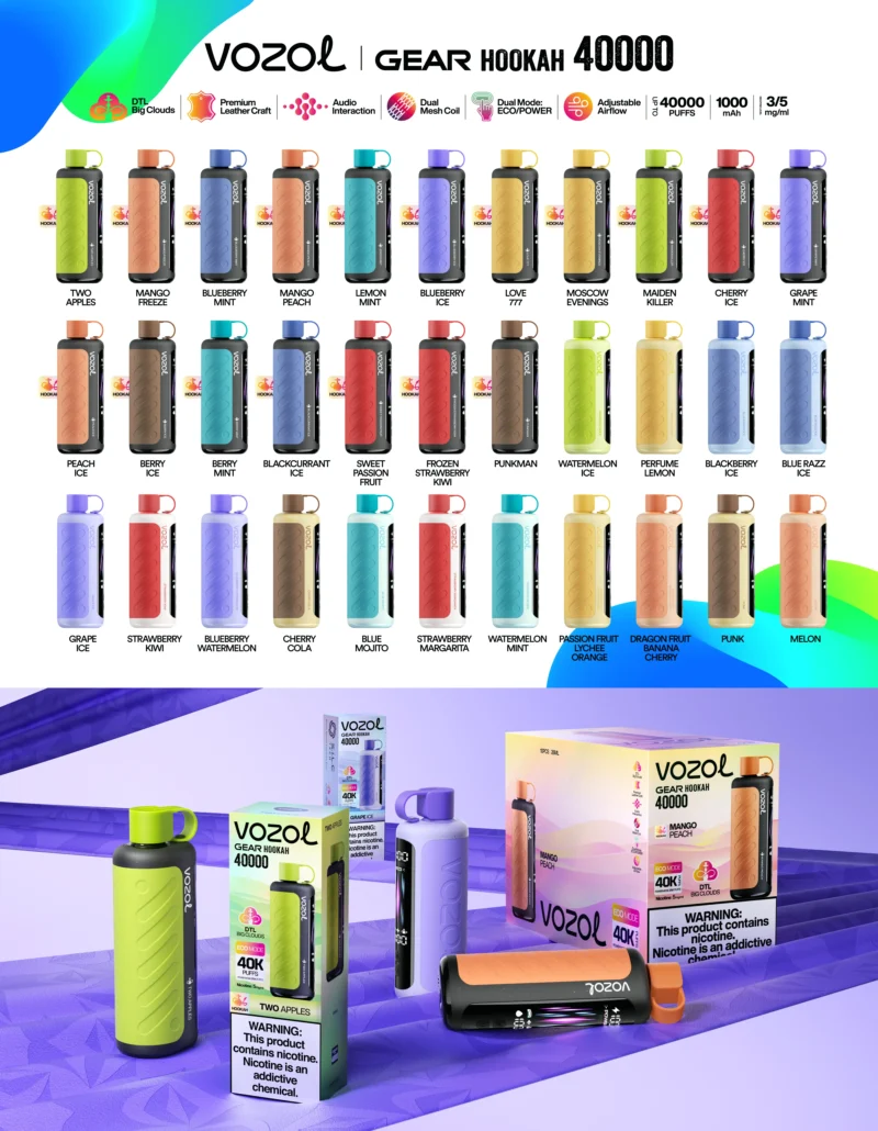 Acevape Vozol Gear Hookah 40000 Zuege Sorten Und Verpackung Eu Lager Disposable Vape Device