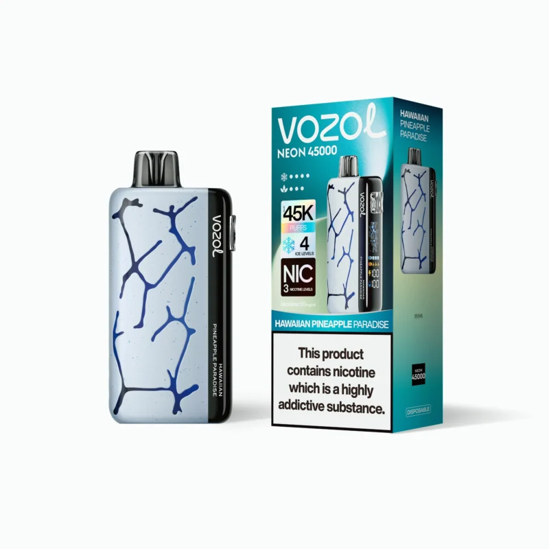 Acevape Vozol Neon 45,000 Puffs Disposable Vape Hawaiian Pineapple Paradise Flavor Display EU Warehouse