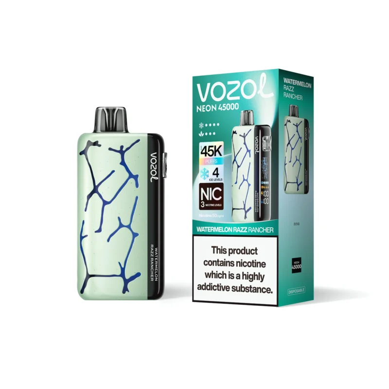 Acevape Vozol Neon 45,000 Puffs Disposable Vape Watermelon Raspberry Rancher Flavor Display EU Warehouse