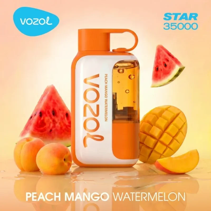 Acevape Vozol Star 35 000 bouffées, cigarette électronique jetable aux arômes de pêche, mangue et pastèque, en stock en Europe