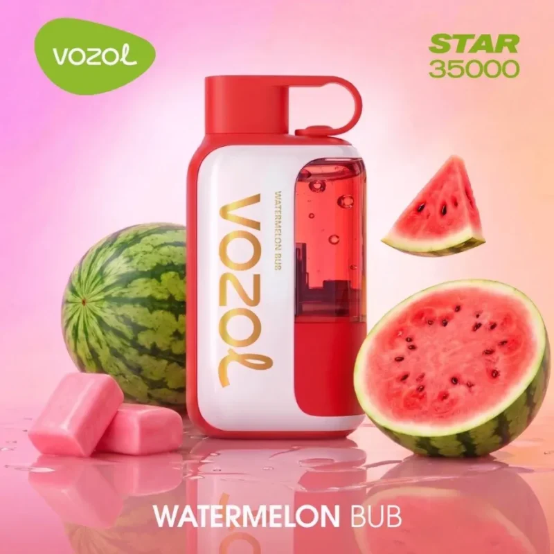 Acevape Vozol Star 35 000 bouffées - Cigarette électronique jetable au goût de pastille de chewing-gum à la pastèque - En stock en UE - Appareil jetable