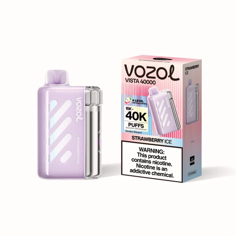 Acevape Vozol Vista 40 000 bouffées - Cigarette électronique jetable saveur fraise glacée - Appareil et emballage - En stock dans l'UE - Appareil jetable