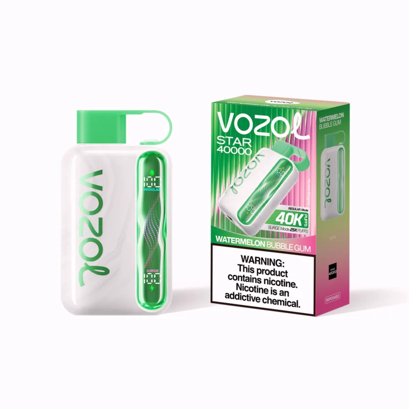 Vozol Star 40 000 bouffées – Cigarette électronique jetable « Watermelon Bubble Gum »