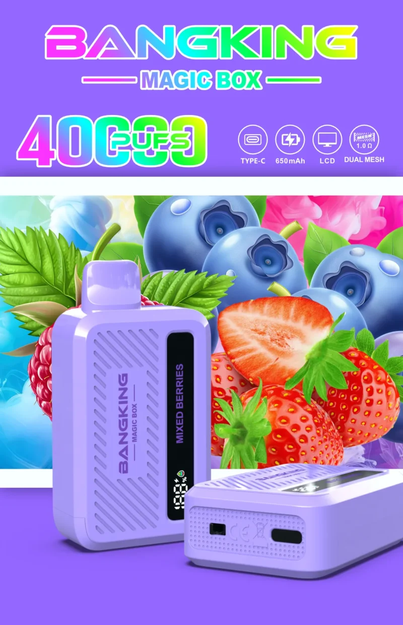 Acevape Bang King Magic Box 40,000 Puffs Berry Mix Flavor Profile 002 Disposable Vape Device