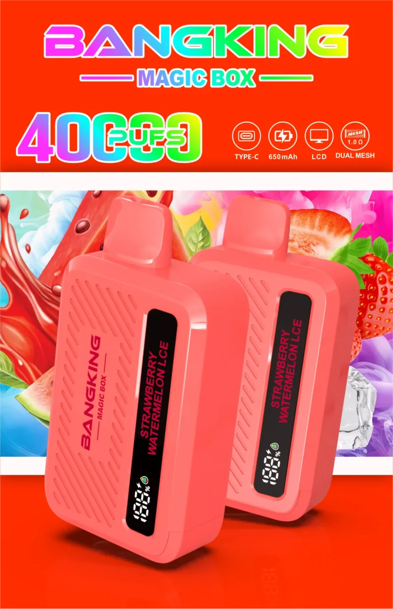 Acevape Bang King Magic Box 40,000 Puffs Strawberry Watermelon Ice Flavor Profile 004 Disposable Vape Device