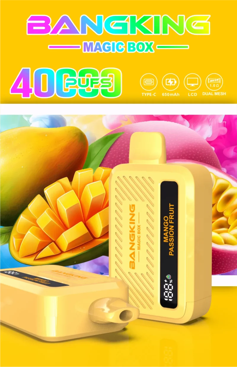 Acevape Bang King Magic Box 40,000 Puffs Mango-Passion Fruit Flavor 010 Disposable Vape Device