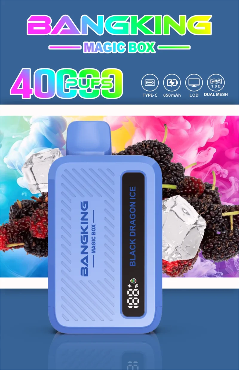 Acevape Bang King Magic Box 40,000 Puffs Black Dragon Ice Flavor 006 Disposable Vape Device