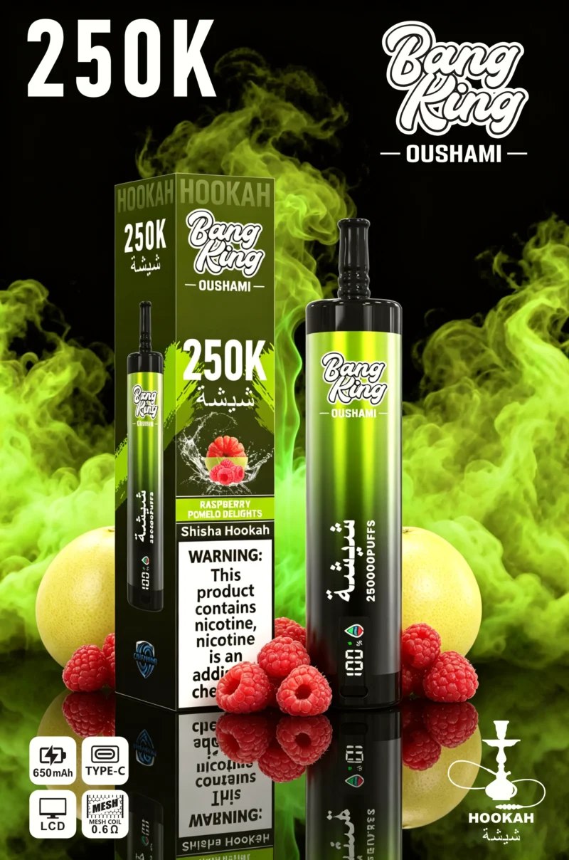 Acevape Bang King Oushami Shisha Wasserpfeife 250000 Zuege Himbeere Zitrone Geschmacksbild 003 Disposable Vape Device