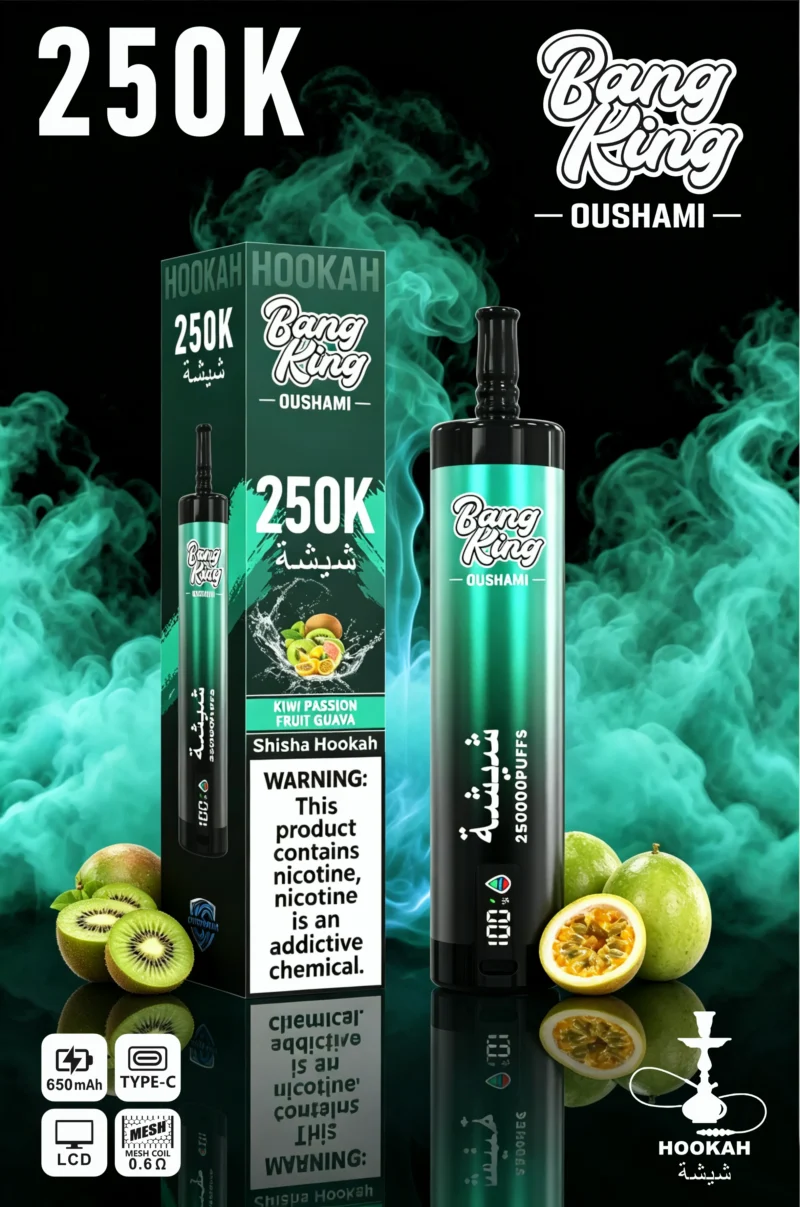 Acevape Bang King Oushami Shisha Wasserpfeife 250000 Zuege Kiwi Passionsfrucht Guave Geschmacksbild 002 Disposable Vape