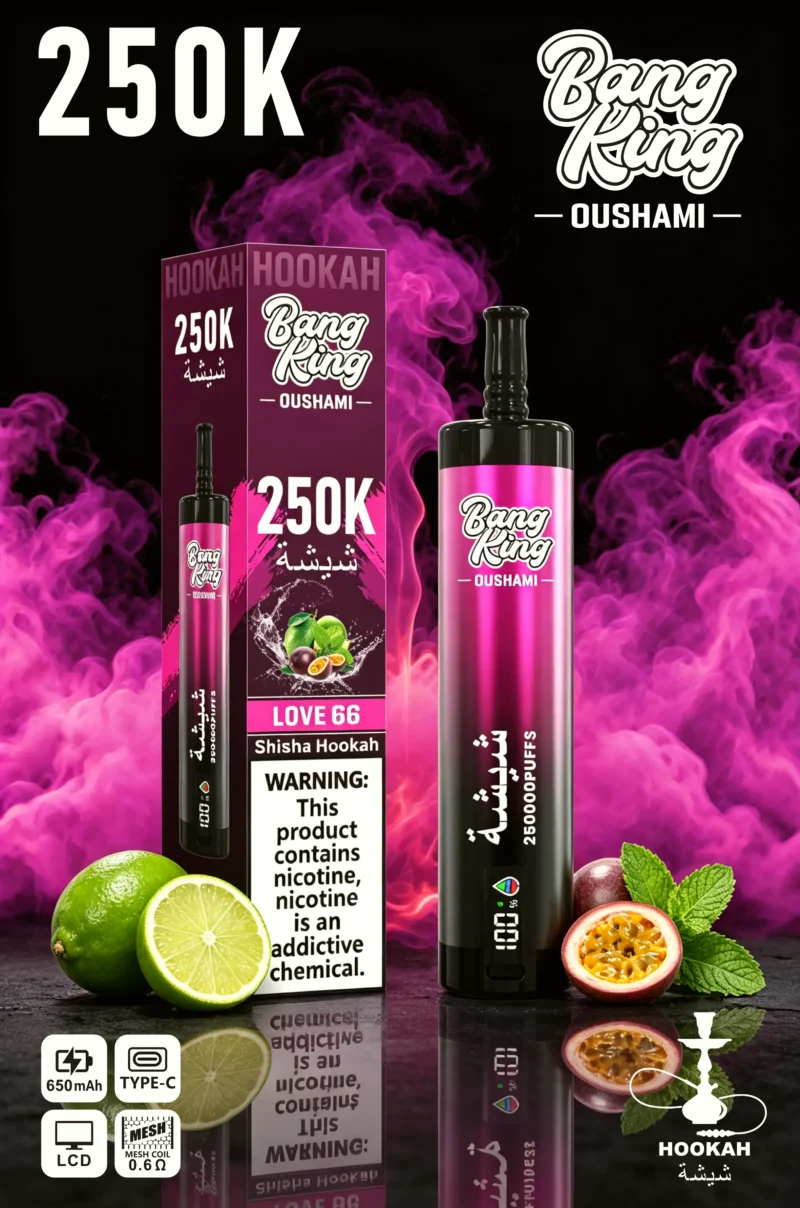 Acevape Bang King Oushami Shisha Wasserpfeife 250000 Zuege Love 66 Geschmacksbild 013 Disposable Vape Device