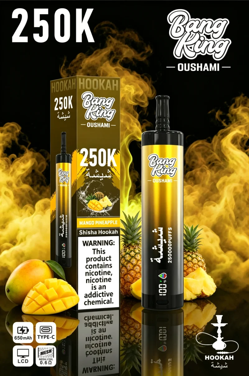 Acevape Bang King Oushami Shisha Wasserpfeife 250000 Zuege Mango Ananas Geschmacksbild 001 Disposable Vape Device