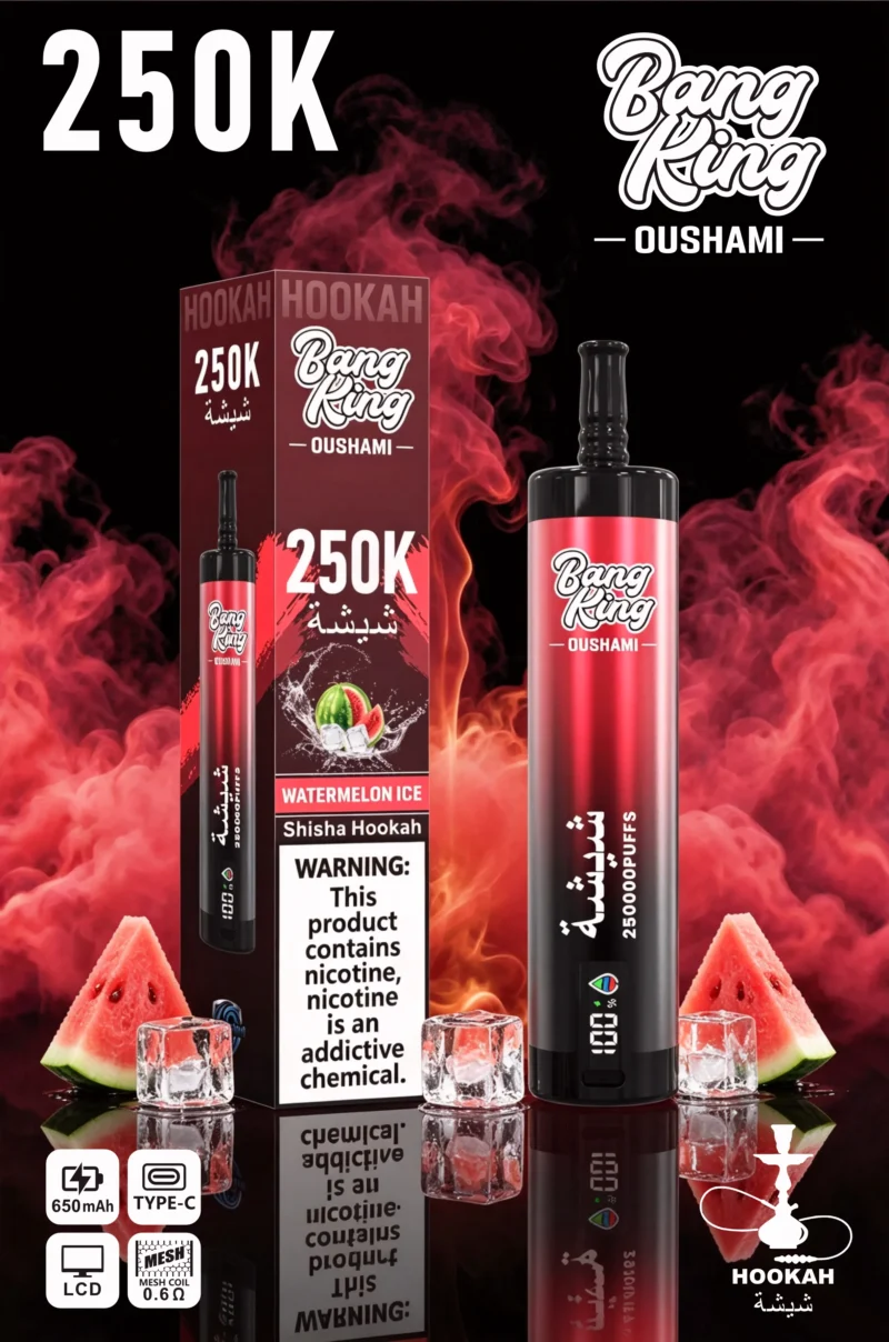 Acevape Bang King Oushami Shisha Wasserpfeife 250000 Zuege Wassermelone Eis Geschmacksbild 009 Disposable Vape Device