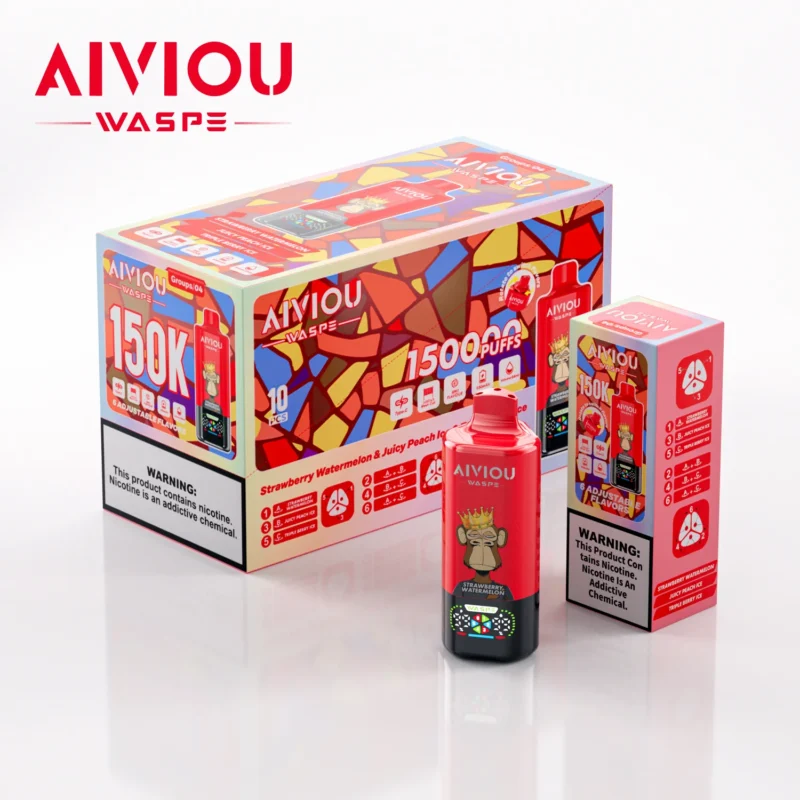 Acevape Waspe Aiviou 150,000 Puffs 6-in-1 150k Vape Strawberry Watermelon Juicy Peach Ice Triple Berry Egg Product Details