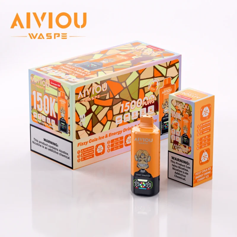 Acevape Waspe Aiviou 150,000 Puffs 6-in-1 150k Vape Fizzy Cola Ice Energy Drink Cherry Product Image 058 EU Stock Disposable