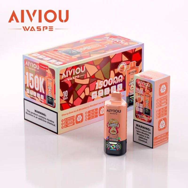 Acevape Waspe Aiviou 150,000 Puffs 6-in-1 150k Vape Cherry, Cola, Ice, Strawberry, Red Bull, Watermelon, Raspberry Product Image 05 Detail