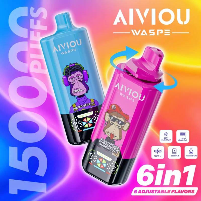 Acevape Waspe Aiviou 150,000 Puffs 6-in-1 Product Image 093 In Stock in the EU Disposable Vape Device