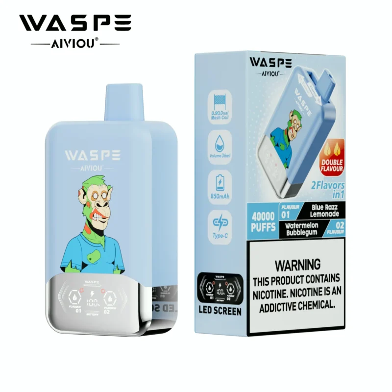 Acevape Waspe Aiviou 40000 Zuege 2 In 1 40k Vape Blue Razz Limonade Wassermelone Kaugummi Produktbild 008 Eu Lager Dispo