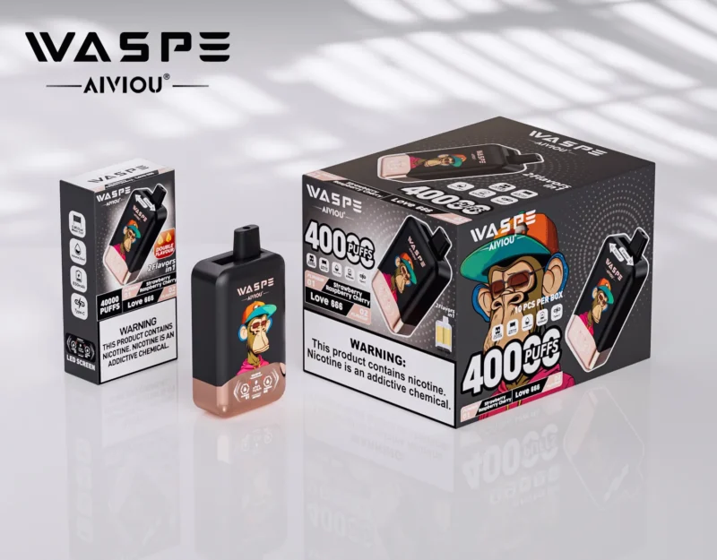 Acevape Waspe Aiviou 40000 Zuege 2 In 1 40k Vape Erdbeere Himbeere Kirsche Love 666 Produktbild 046 Eu Lager Disposable