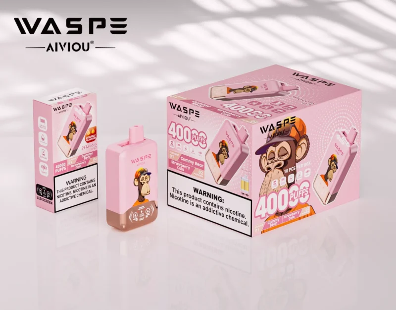 Acevape Waspe Aiviou 40000 Zuege 2 In 1 40k Vape Gummy Bear Erdbeere Cola Produktbild 019 Eu Lager Disposable Device