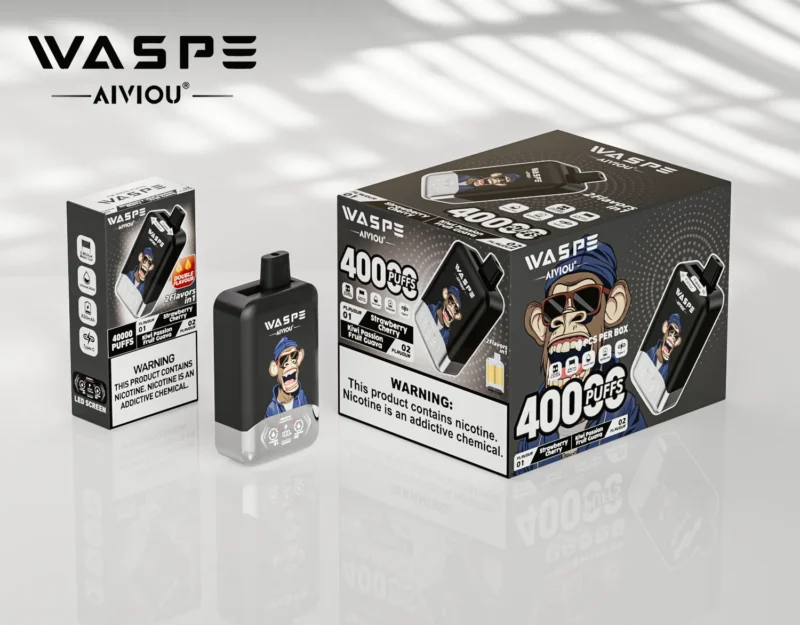 Acevape Waspe Aiviou 40000 Zuege 2 In 1 40k Vape Strawberry Cherry Kiwi Passionsfrucht Produktbild 045 Eu Lager Disposab