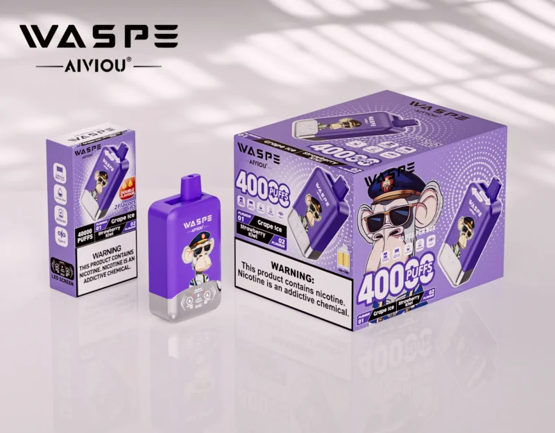Acevape Waspe Aiviou 40000 Zuege 2 In 1 40k Vape Traube Eis Erdbeere Kiwi Produktbild 017 Eu Lager Disposable Device